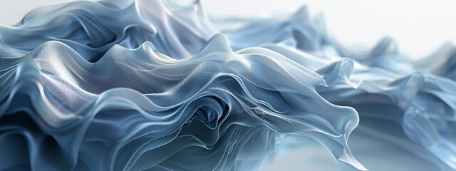 Obraz premium Water, flow, abstract art work, gray-blue, soft and dreamy, delicate lines, delicate curves, smooth shapes