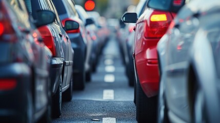 Fototapeta premium Cars For Sale Stock Lot Row. Car Dealer Inventory