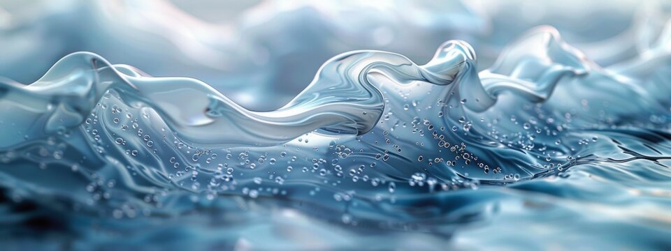 Water, flow, abstract art work, gray-blue, soft and dreamy, delicate lines, delicate curves, smooth shapes