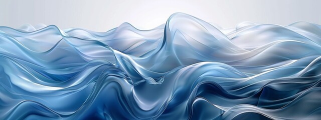 Water, flow, abstract art work, gray-blue, soft and dreamy, delicate lines, delicate curves, smooth shapes - obrazy, fototapety, plakaty