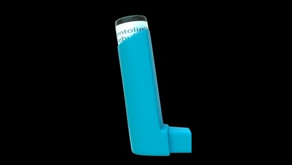 Inhaler isolated in black background 3d illustration