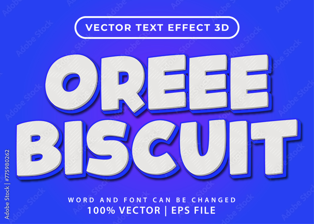 Aufkleber editable 3d text effect - oree biscuit 3d text effect template