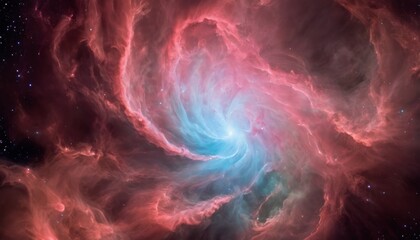A breathtaking nebula with a swirling formation, evoking the vastness of space and the enigma of the cosmos in vibrant hues