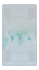 Earth GPS Digital HUD UI Map With Alpha Channel