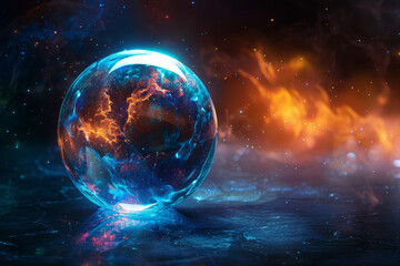 Obraz premium An isolated magical orb contains the universe