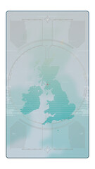 Great Britain Digital HUD UI Map With Alpha Channel