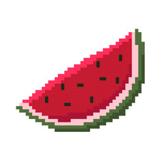Obraz premium Pixel art fruit watermelon isolated on white background.