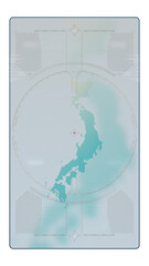 Japan GPS Digital HUD UI Map With Alpha Channel