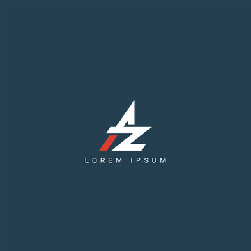 Minimal creative initial based AZ logo and ZA logo. Letter AZ ZA creative elegant monogram white color on black background