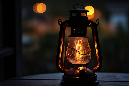 Vintage Street Lantern Illuminating the Night