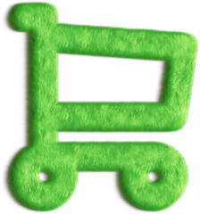 Shopping Cart Green Fluffy Icon