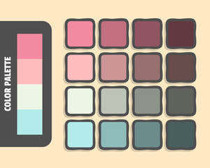 Lightcoral lightpink beige paleturquoise color palette, colour matching, rgb colors, harmonious colours catalog