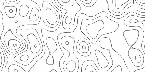 Modern Abstract Topographic map background with wave lines. Topographic map in contour black line on isolated white background. Vector illustration. paper texture Imitation of a geographical map shade