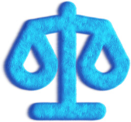 Scale Outline Blue Fluffy Icon