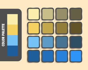 Moccasin sandybrown lightskyblue teal color palette, colour matching, rgb colors, harmonious colours catalog