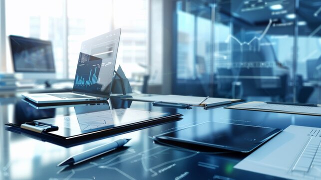 A digital notepad and stylus, set against a hightech workspace, highlighting the intersection of traditional notetaking and modern technology no splash