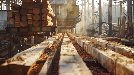 Industrial drying and storage of lumber.