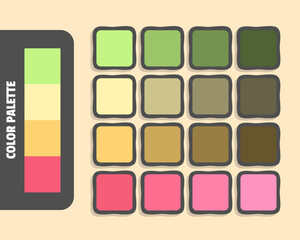 Palegreen moccasin khaki salmon color palette, colour matching, rgb colors, harmonious colours catalog