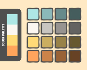 Powderblue seashell khaki sandybrown color palette, colour matching, rgb colors, harmonious colours catalog