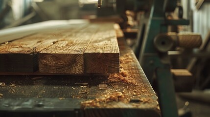 Working with lumber, processing boards. - obrazy, fototapety, plakaty