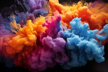 Obraz premium Abstract Colorful Burst Smoke Image Generated By AI