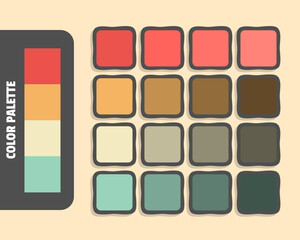 Tomato sandybrown bisque silver color palette, colour matching, rgb colors, harmonious colours catalog