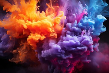 Obraz premium Abstract Colorful Burst Smoke Image Generated By AI