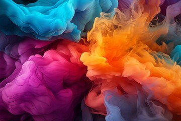 Abstract Colorful Burst Smoke Image Generated By AI