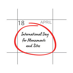 International day for monument and sites, April 18.