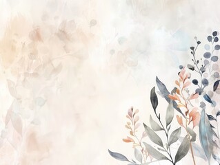 Elegant watercolor border with soft pastel hues