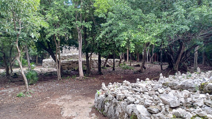 Ruins in Playa del Carmen Archeological Site