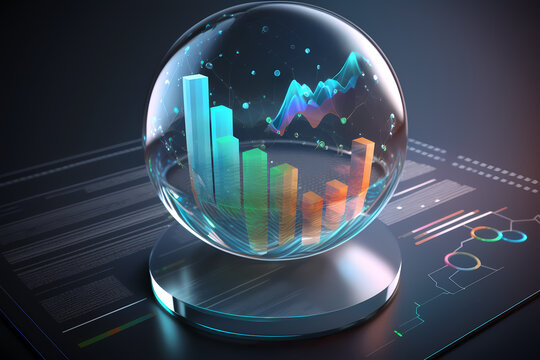 Data analytics ball digital statistics graph chart