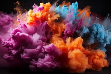 Abstract Colorful Burst Smoke Image Generated By AI