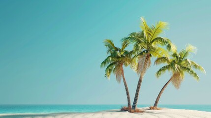 Fototapeta na wymiar An idyllic summer concept featuring coconut trees alongside beach sand