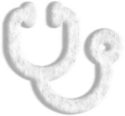 Stethoscope White Fluffy Icon