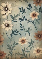 Vintage floral wallpaper pattern	