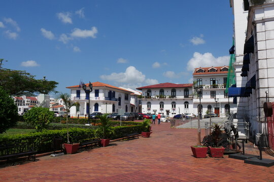 Platz Plazia de Francia in der Altstadt Casco Viejo in Panama-Stadt