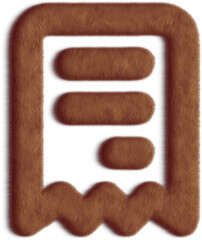 Receipt Brown Fluffy Icon