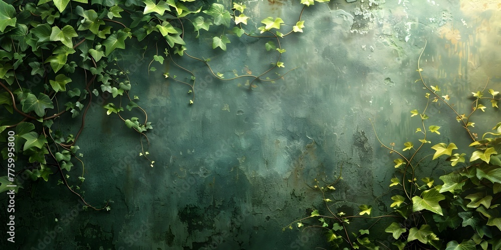 Canvas Prints Lush Verdant Vines Merging with Ancient Wall Blurring the Lines Between Nature and Manmade