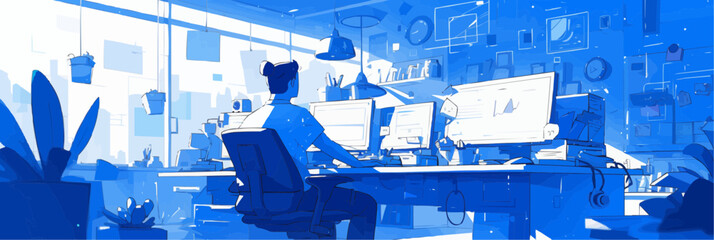 Offices Abstract Concept Vector Illustrations Background