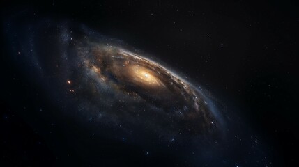 Hyper-realistic view of our Milky way galaxy, deep space details in high resolution, black space background.