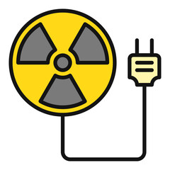 Plug from Radiation symbol vector Radiation Warning colored icon or logo element