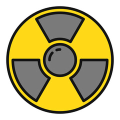 Nuclear Radiation Energy vector Danger Zone colored icon or design element