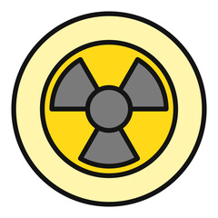 Radiation Circle vector Radioactive Hazard round colored icon or sign