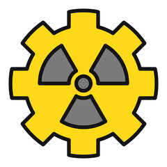 Radiation Gear vector Radioactive Zone colored icon or sign