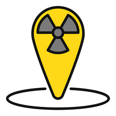 Radiation Geo Tag vector Danger Zone Navigation colored icon or design element