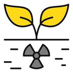 Radiation in Soil vector Radioactive Hazard colored icon or symbol