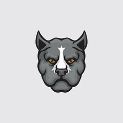Pitbull Head mascot logo template