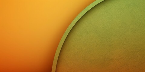 立体的な抽象横長テンプレート。黄緑とオレンジのグラデーションの円がある背景 - obrazy, fototapety, plakaty