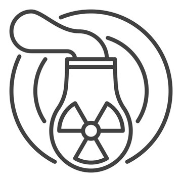 recommend clip art: Radiation Power Plant with Smoke vector Reactor outline icon or design element